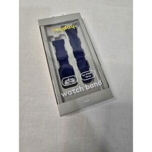 Heyday Fitbit Versa Silicone Watch Band Dark Blue Scalloped Edge One Size New